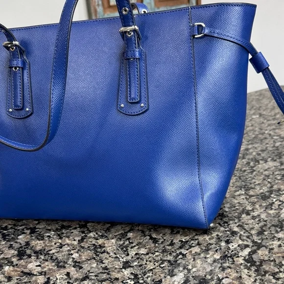 Michael Kors coated canvas Navy Blue Tote EUC - Picture 9 of 17